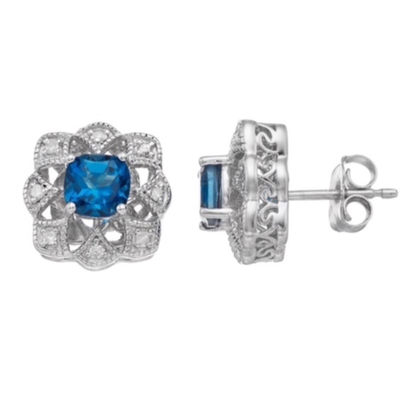 Simply Vera Vera Wang Jewelry - Vera Wang Sterling Silver Diamond Topaz Earrings